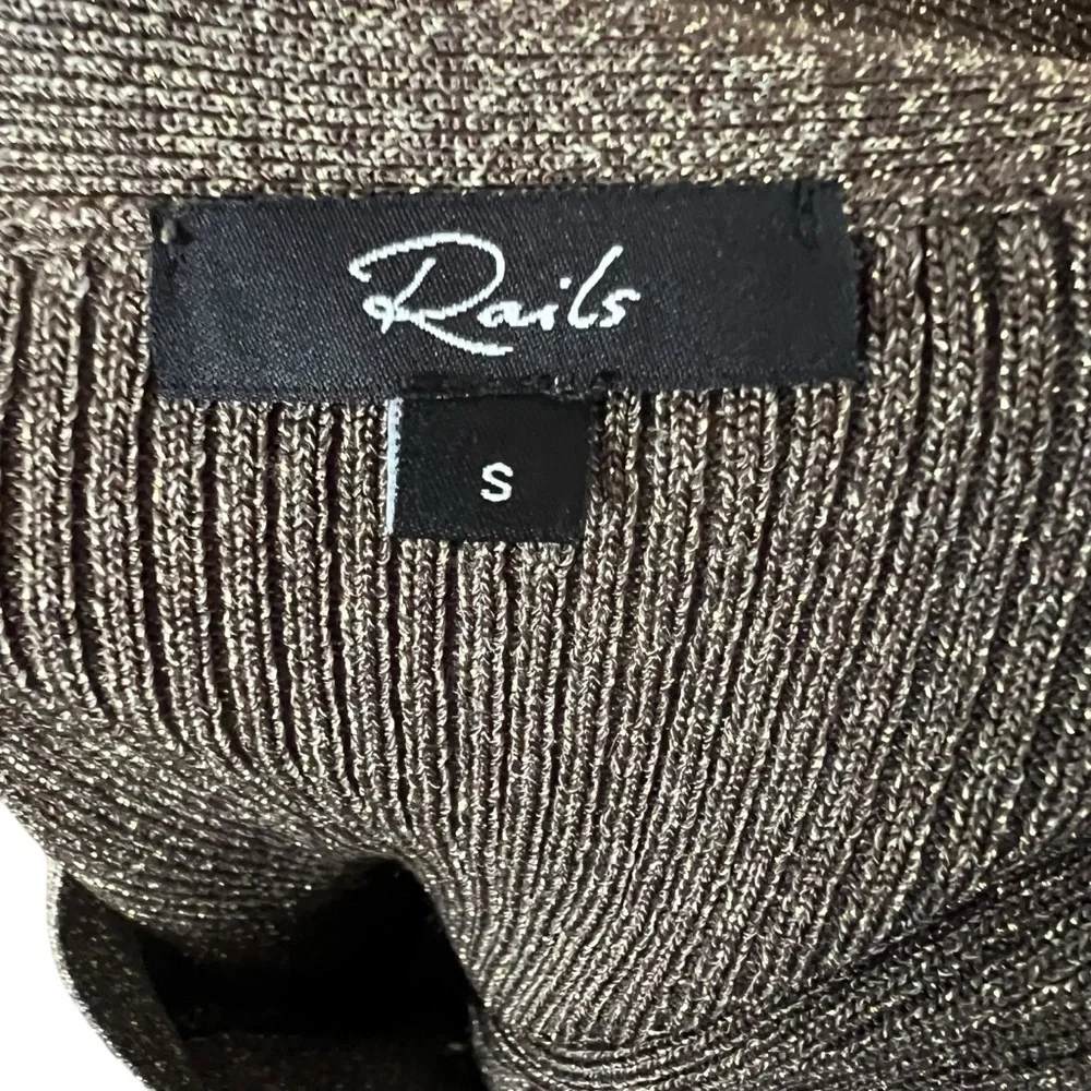 RAILS Beau Lurex Cardigan Gold Sz S - Picture 10 of 10